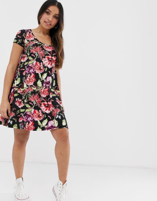 Shoptagr Brave Soul Petite Swing Dress With Keyhole Back