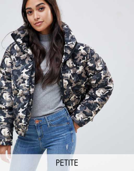 Brave soul camo outlet padded jacket