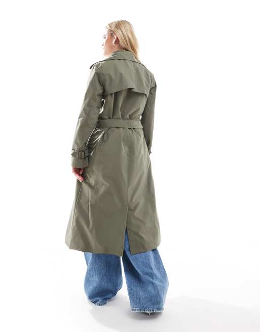 Brave Soul Petite - Trench-coat long à ceinture - Kaki, 2 de 4