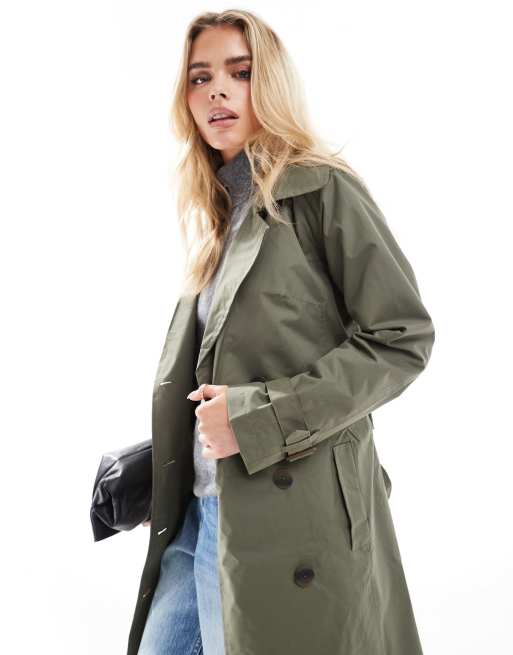 Brave Soul Petite - Trench-coat long à ceinture - Kaki, 3 de 4