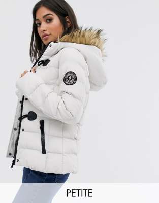 padded jacket with fur hood