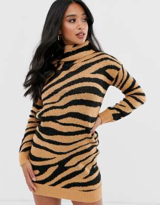 animal print jumper dress
