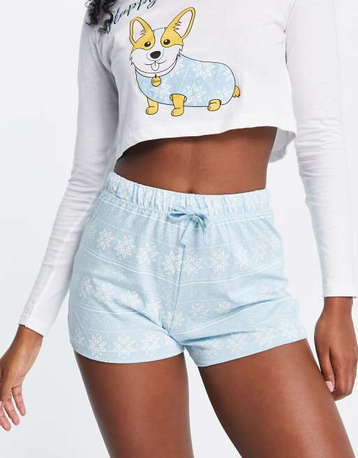 Brave Soul - Pigiama natalizio con pantaloncini e scritta "Happy Holidays", 4 di 4