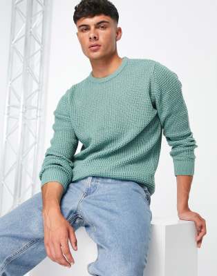 Brave Soul pineapple stitch jumper in fern green - ASOS Price Checker