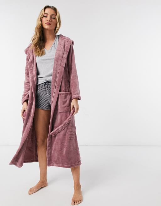 Brave Soul pink fleece dressing gown ASOS