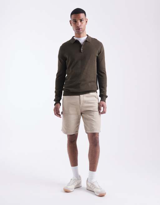 Brave Soul placket long sleeve polo top in green, 2 of 5