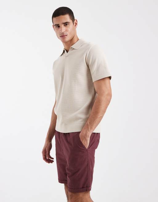 Brave Soul – Plommonlila chinosshorts med elastisk midja, 3 av 5