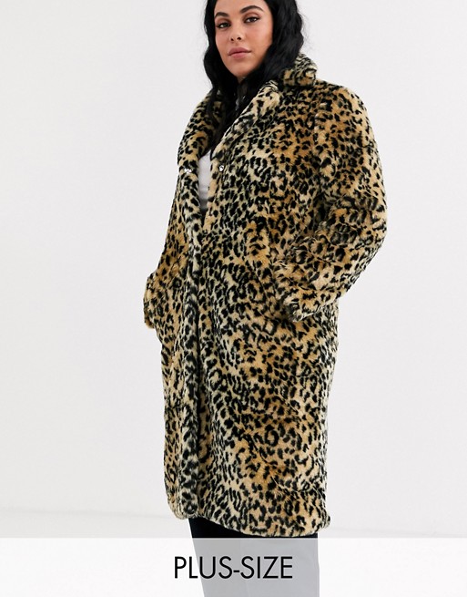 Brave Soul Plus arctic long length faux fur coat