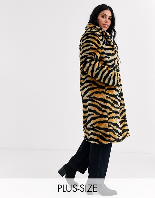 Brave Soul Plus arctic long length faux fur coat