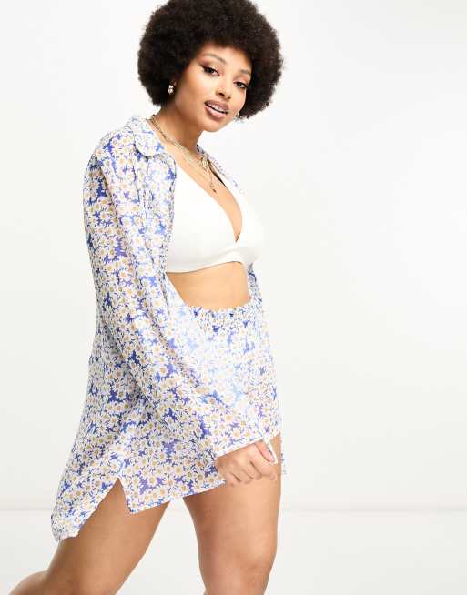 asos.com | Blåvitt, blommigt strandset