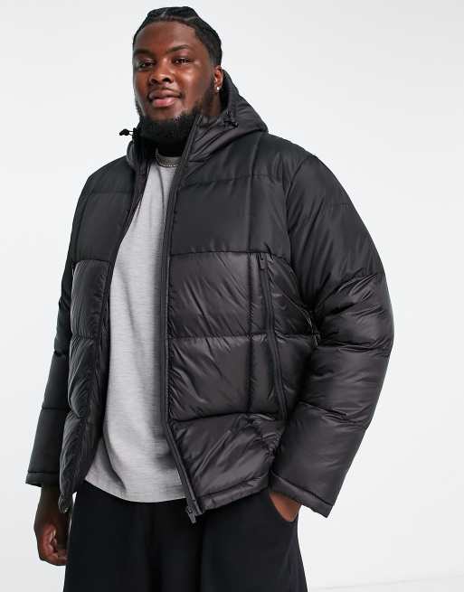 Brave Soul Plus box quilted puffer jacket in black | ASOS