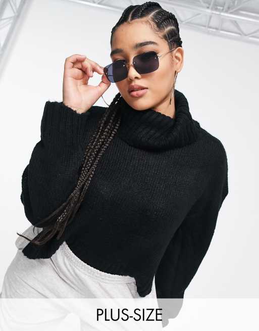 Brave Soul Plus - Cattio - Maglione con collo alto squadrato corto