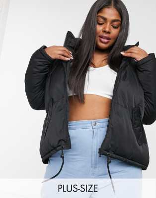 plus size black puffer coat