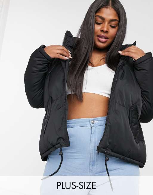 Brave Soul Plus cello hooded puffer jacket | ASOS