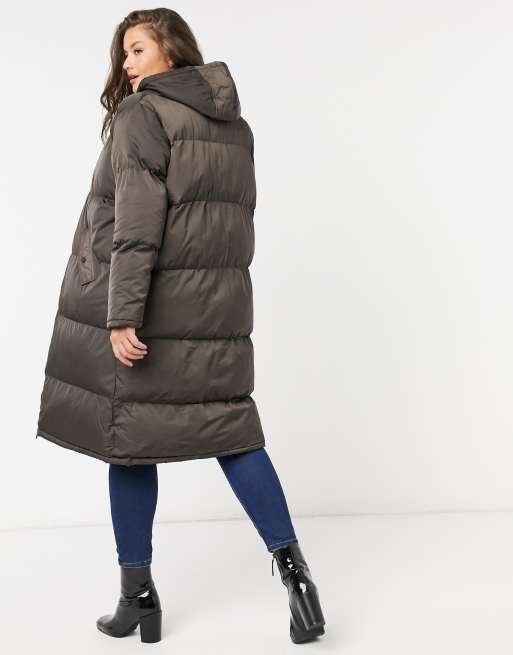 Brave Soul Plus cello maxi longline puffer jacket