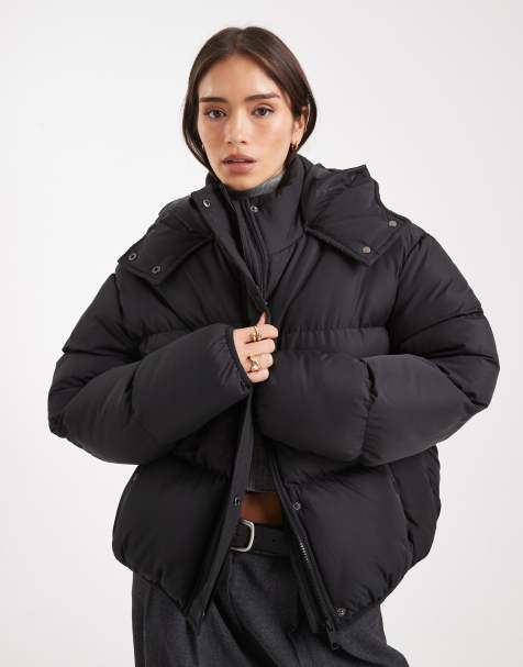 Brave Soul Plus - chaqueta acolchada con capucha en negro - view 1