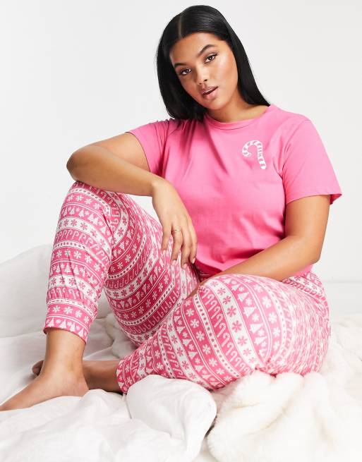 Womens pink christmas discount pajamas