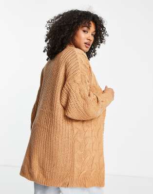 tan chunky knit cardigan