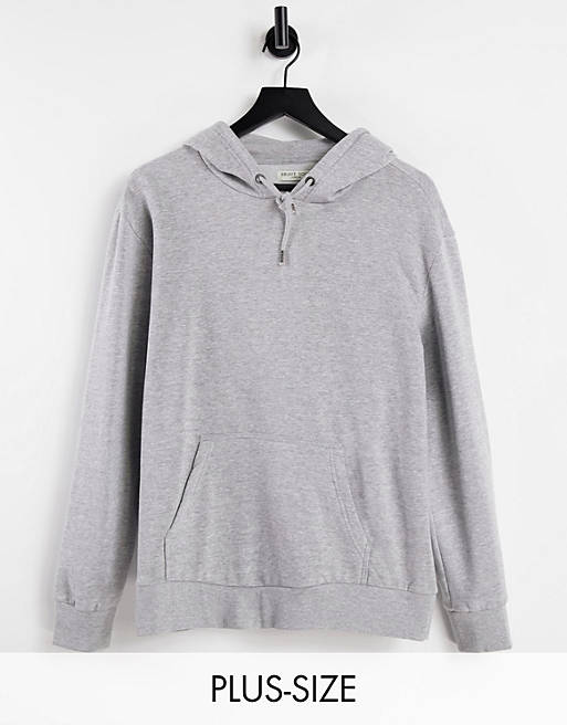 Brave Soul Plus relaxed fit clara hoodie in grey