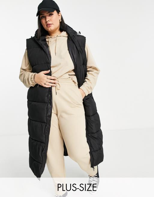 Brave Soul Plus denmark maxi padded gilet