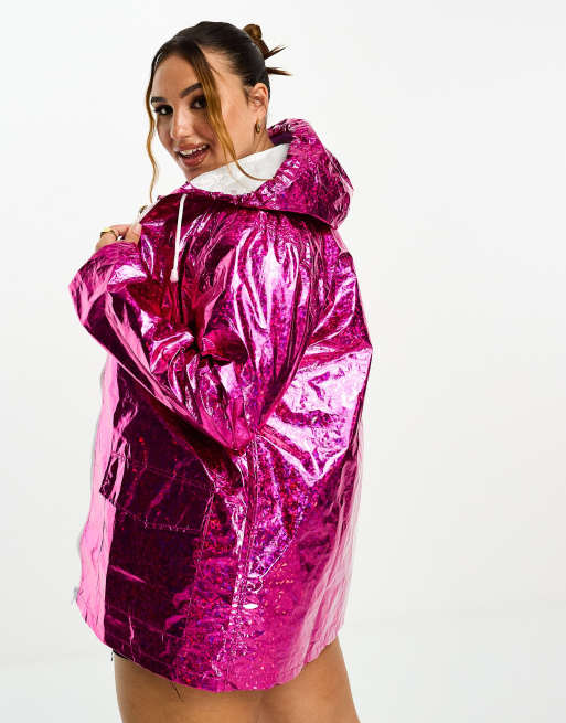 Pink hooded hotsell rain mac