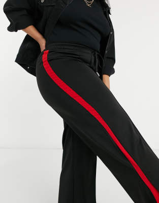 black trousers with red stripe