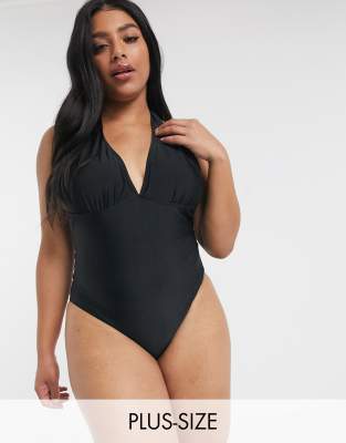 plus size plunge swimsuit