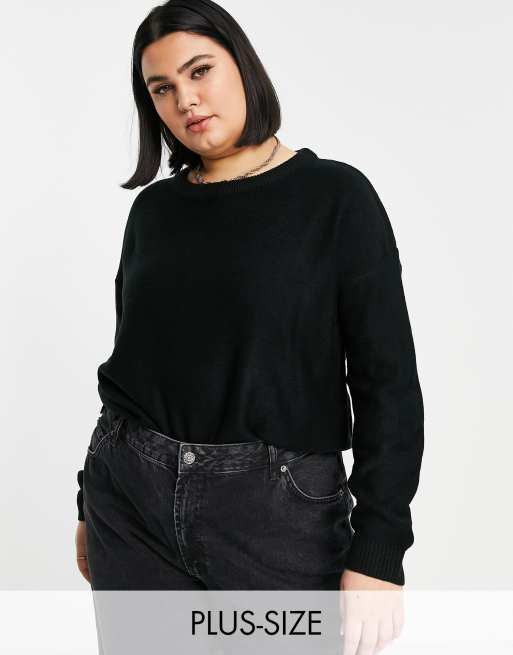 Brave Soul Plus – Grunge – Sweter z okrągłym dekoltem