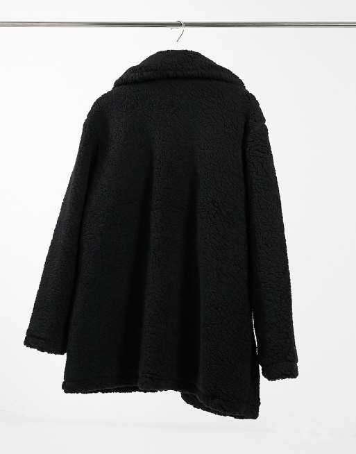 Brave Soul Plus heavenly teddy borg jacket in black ASOS