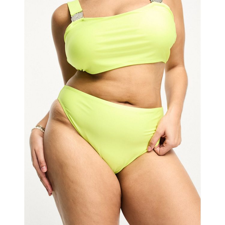 4th & Reckless Hulu high waist full coverage bikini bottoms in cream  crinkle