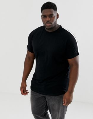 Brave Soul - Plus - Jersey T-shirt met zijstreep-Zwart