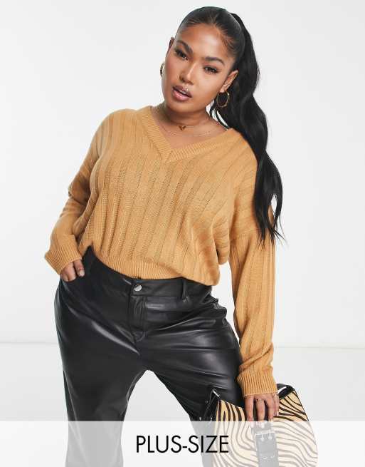 Plus size tan clearance sweater