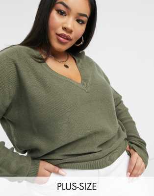 plus size v neck jumpers