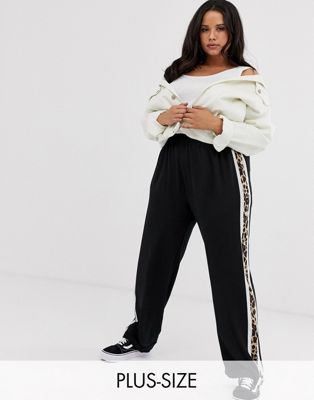 plus size pants with side stripe