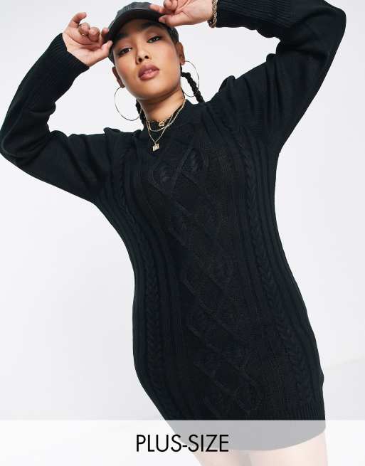 Brave Soul Plus - Marcel - Vestito in maglia a trecce