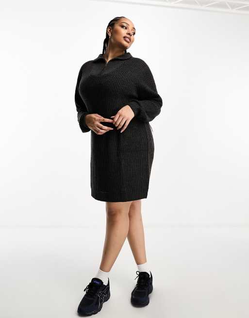 Plus size black 2025 skirt quarter zip