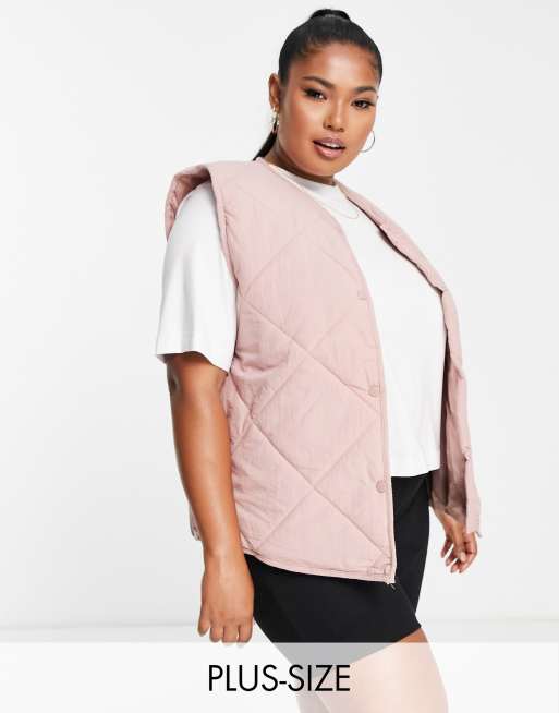 Brave Soul Plus - Nutland - Diamantvatteret vest i støvet pink