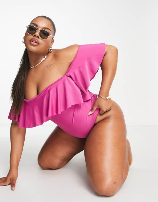 Off shoulder swimsuit plus on sale size