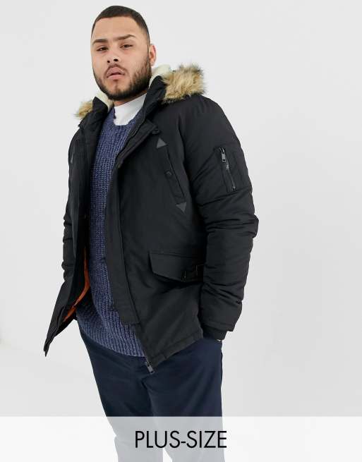 Brave soul parka jacket with faux fur trim clearance hood