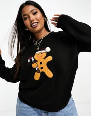 Brave Soul Plus gingerbread man christmas jumper in red - ASOS Price Checker