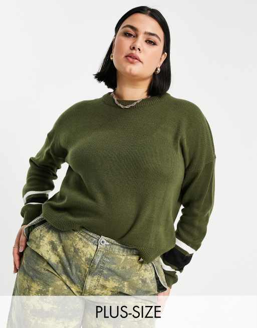 Brave Soul Plus - Seattle - Maglione con maniche a righe