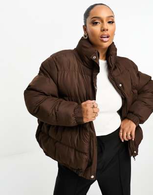 Brave Soul Plus - Slay - Steppjacke in Schokobraun-Brown