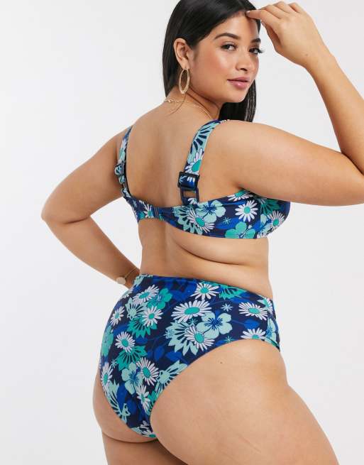 Brave Soul Plus slip bikini stampati con cintura e fibbia, 2 di 4