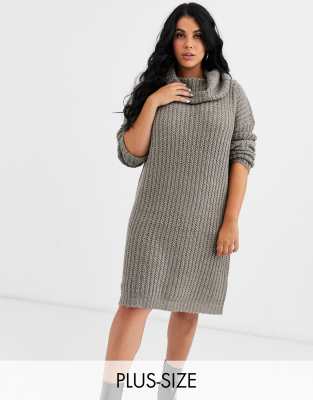 plus size gray sweater dress