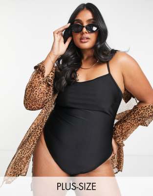 Scoop Back High Leg Swimsuit