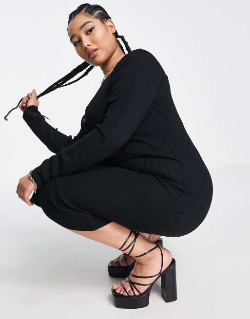 Brave Soul Plus stories button thru knitted dress, 4 of 4