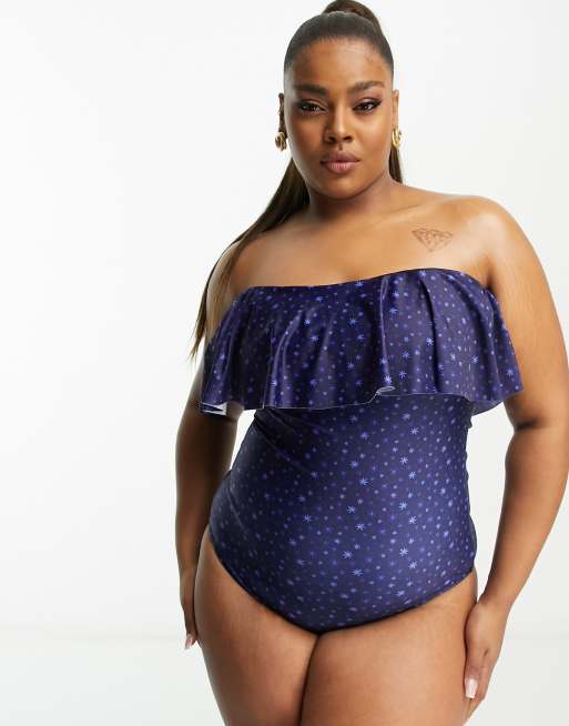 Navy hot sale strapless swimsuit