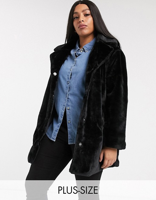 Brave Soul Plus tamsin faux fur jacket