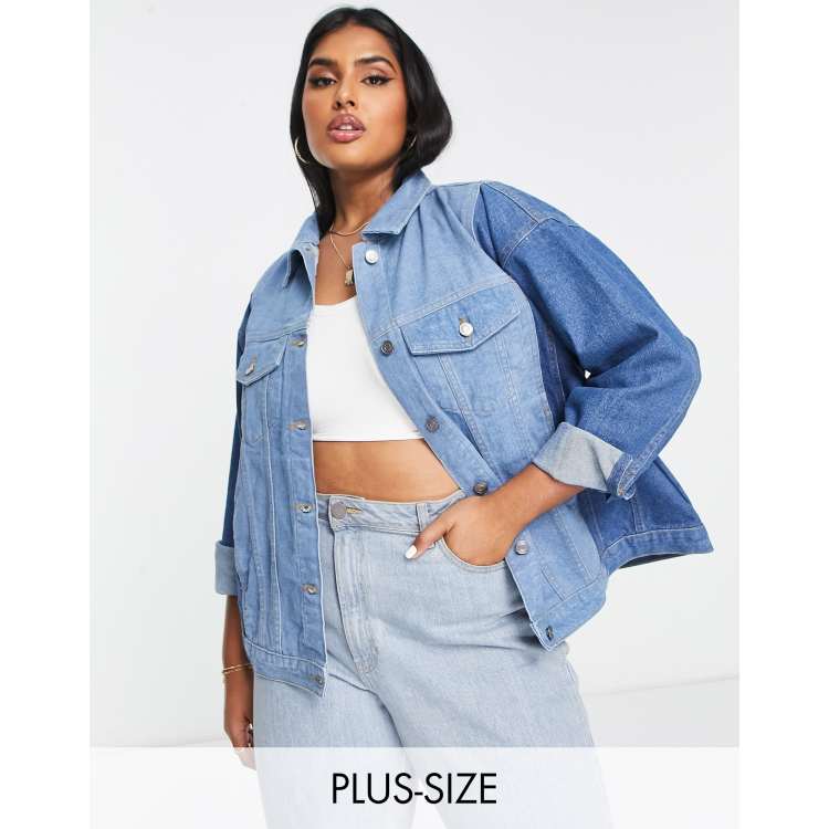 Two color denim store jacket