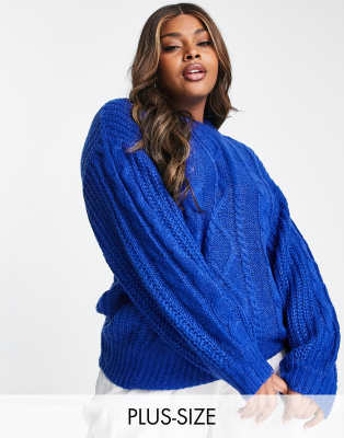 Blue chunky hotsell knit jumper